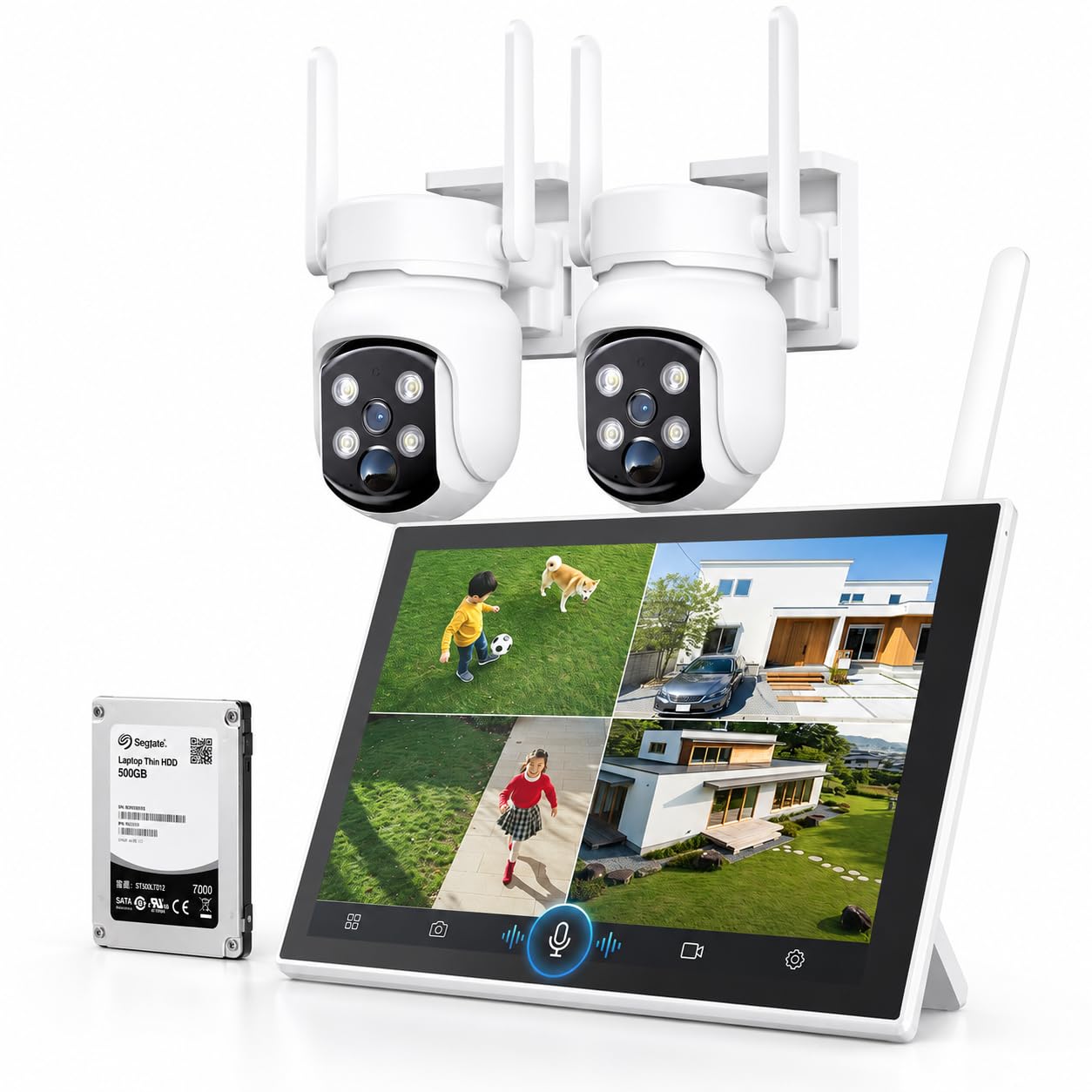 Amazon.co.jp: YESKAMOO 防犯カメラ ワイヤレス 屋外 10インチ薄型